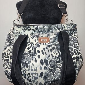Victoria's Secret Y2k Bag Cheetah Print Zippered Duffle Weekender Overnight